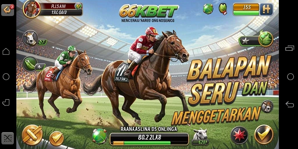 Tampilan gameplay balapan seru di 66KBET.