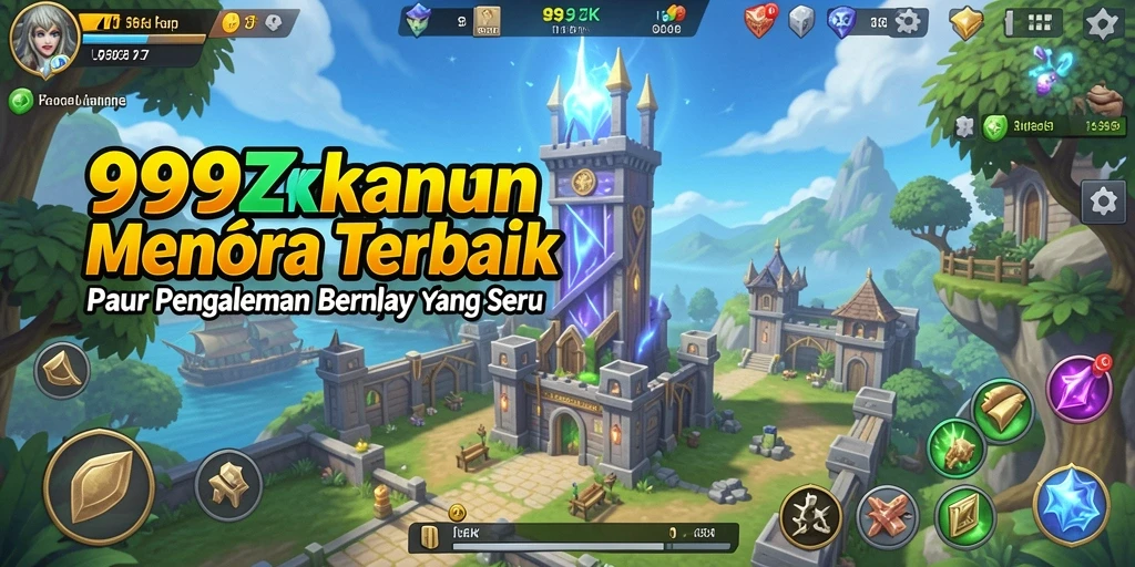 Gameplay menegangkan di 999ZK dengan menara yang siap mempertahankan serangan musuh.