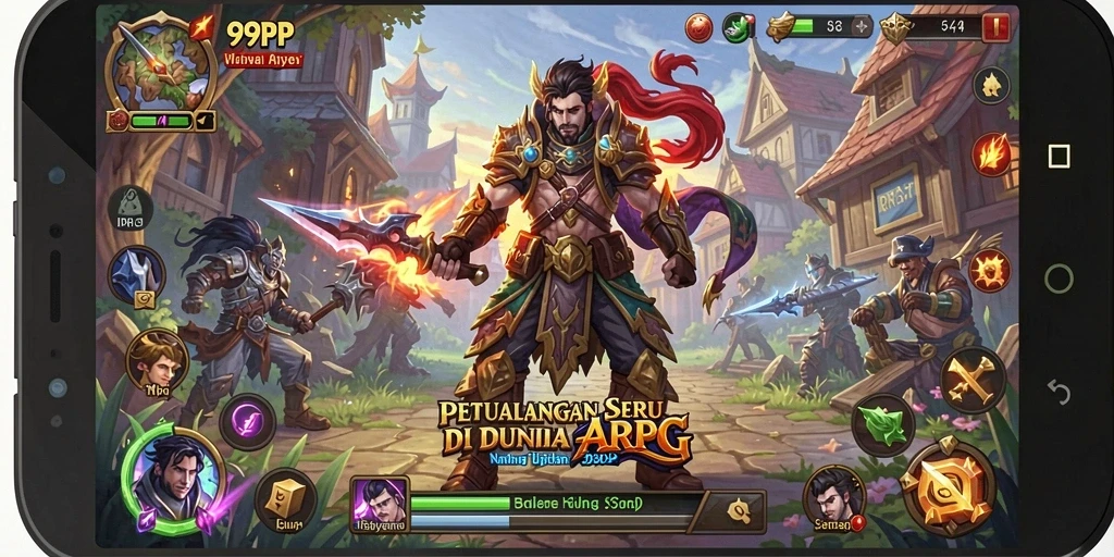 Screenshot gameplay 99RP menampilkan pertarungan seru antar karakter.