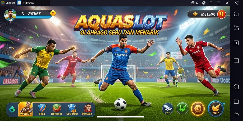 Screenshot gameplay AQUASLOT dengan suasana olahraga yang kompetitif.