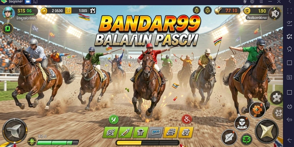 Screenshot utama BANDAR99 menampilkan aksi balapan yang mendebarkan.