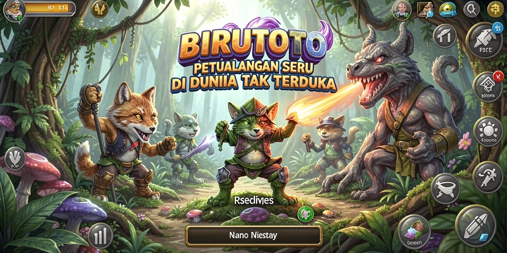 Screenshot utama BIRUTOTO menunjukkan aksi seru dalam petualangan yang mendebarkan.