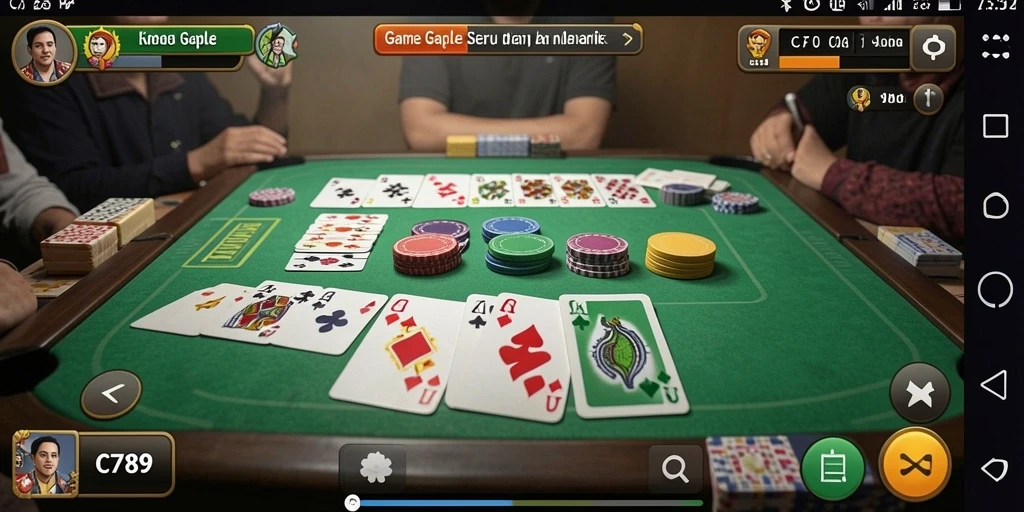 Tampilan gameplay seru saat bermain Gaple di C789.