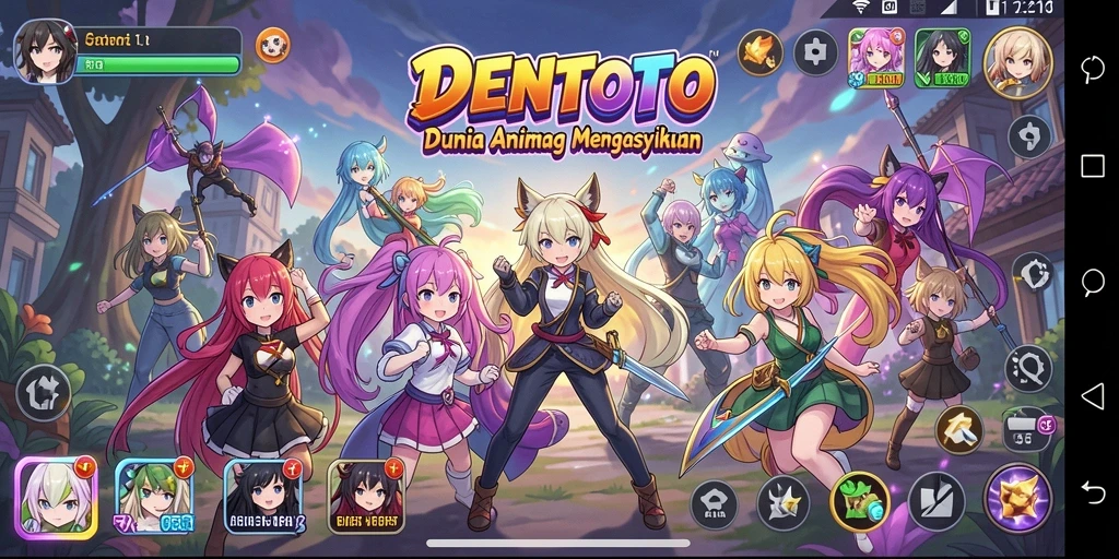 Tangkapan layar DENTOTO menampilkan aksi seru dalam gameplay Anime.