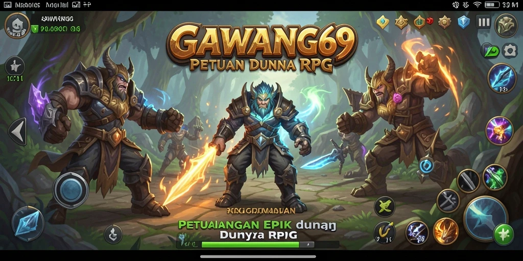 Tangkapan layar gameplay GAWANG69 yang menampilkan aksi pertarungan RPG.