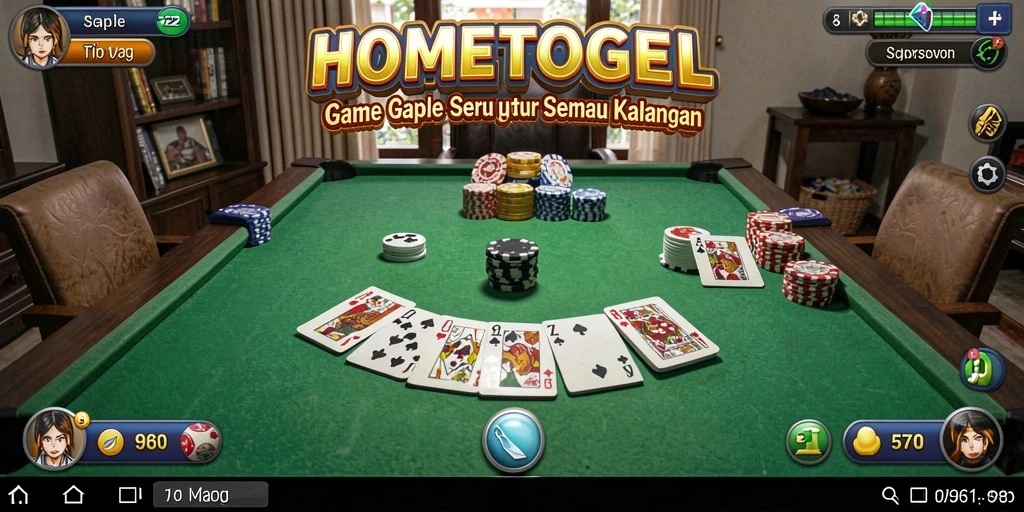 Tampilan utama gameplay HOMETOGEL dengan pemain yang sedang beradu strategi.