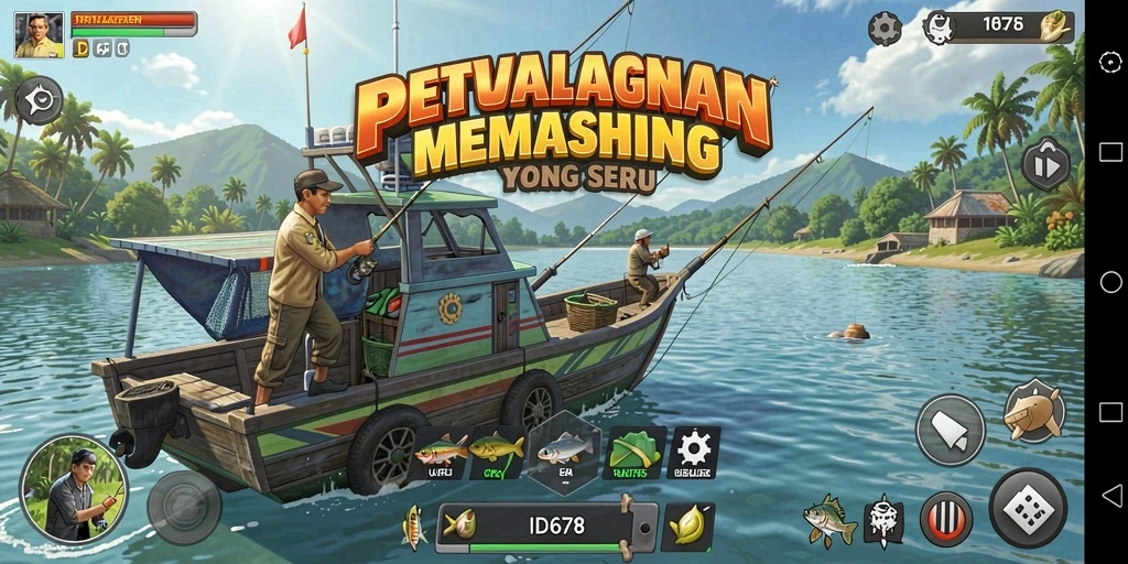 Tampilan permainan ID678 yang menarik saat memancing.