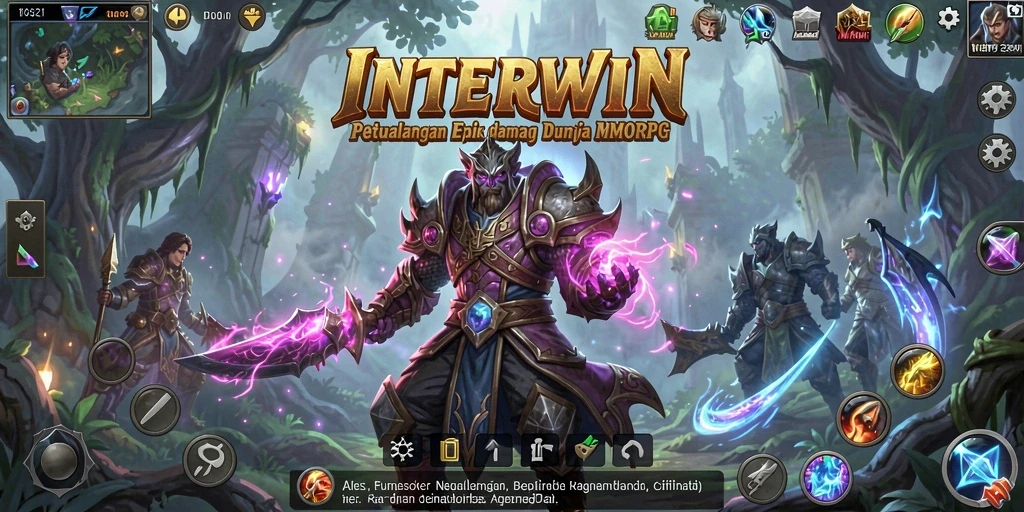 Gameplay INTERWIN yang menakjubkan dengan pertempuran seru dalam dunia MMORPG.