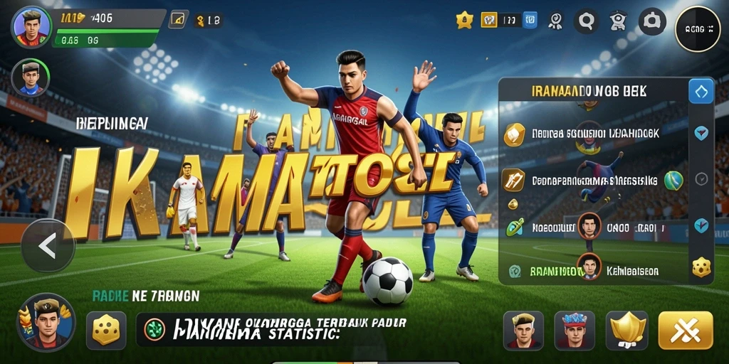 Tampilan gameplay IRAMATOGEL yang menampilkan statistik dan analisis pertandingan olahraga.