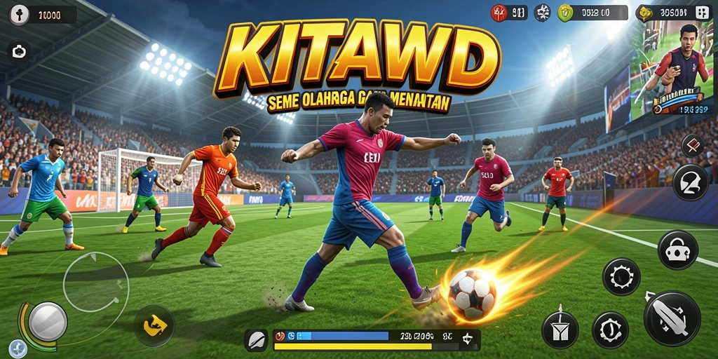 Tampilan gameplay KITAWD yang menampilkan aksi olahraga yang menarik.