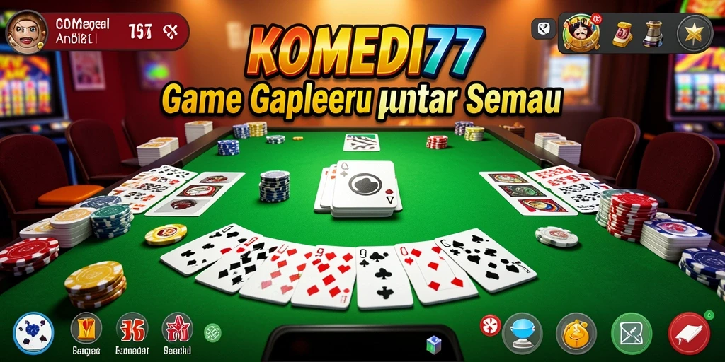 Tampilan screenshot utama KOMEDI77 dengan gameplay Gaple yang menarik.
