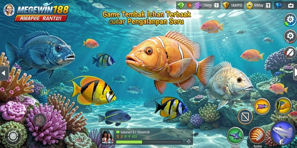 Tangkapan layar gameplay seru dari MEGEWIN188 tembak ikan.