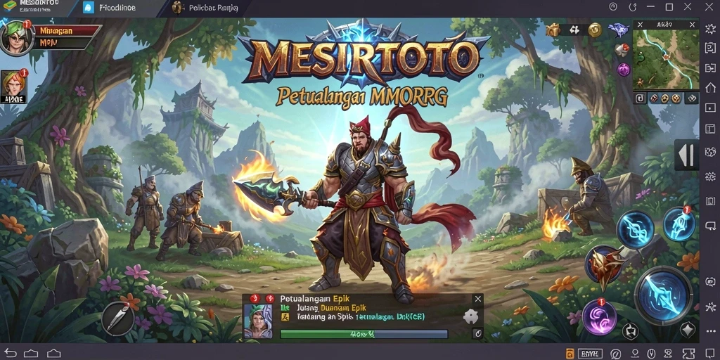 Screenshot gameplay MESIRTOTO menampilkan aksi seru dalam pertarungan kooperatif.