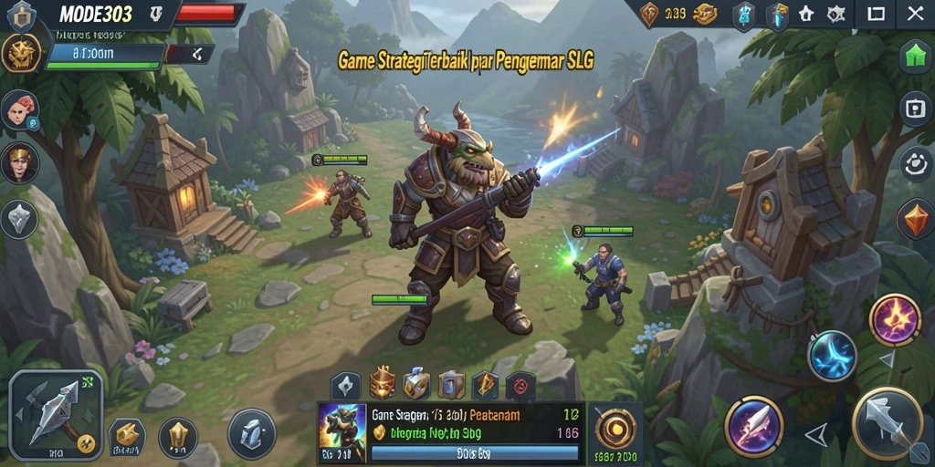 Tampilan gameplay epik dalam MODE303, penuh dengan strategi dan pertempuran.