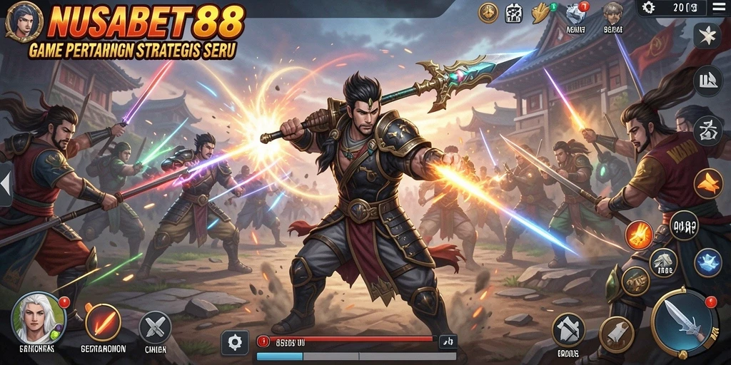 Screenshot NUSABET88 yang menunjukkan aksi pertarungan yang dinamis.