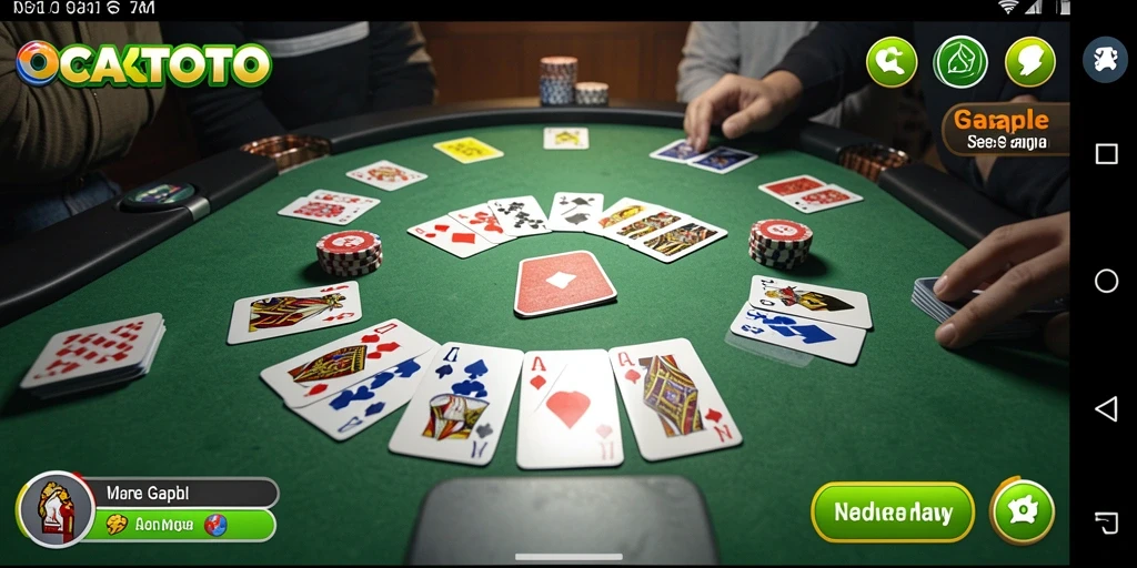 Tampilan gameplay seru dari OCATOTO, game Gaple terbaik.