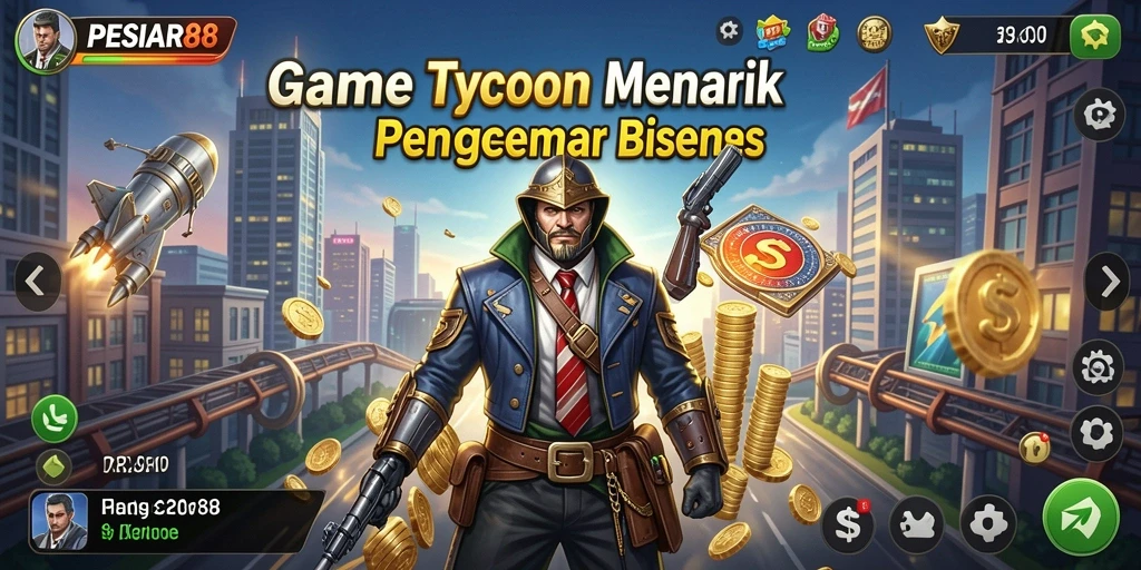 Screenshot gameplay PESIAR88 menunjukkan keseruan mengelola bisnis.