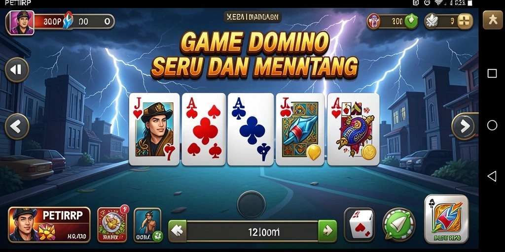 Tampilan gameplay seru dalam game Domino PETIRRP.