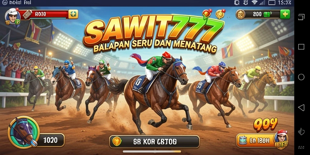 Tampilan gameplay SAWIT777 yang seru dan mendebarkan saat balapan.