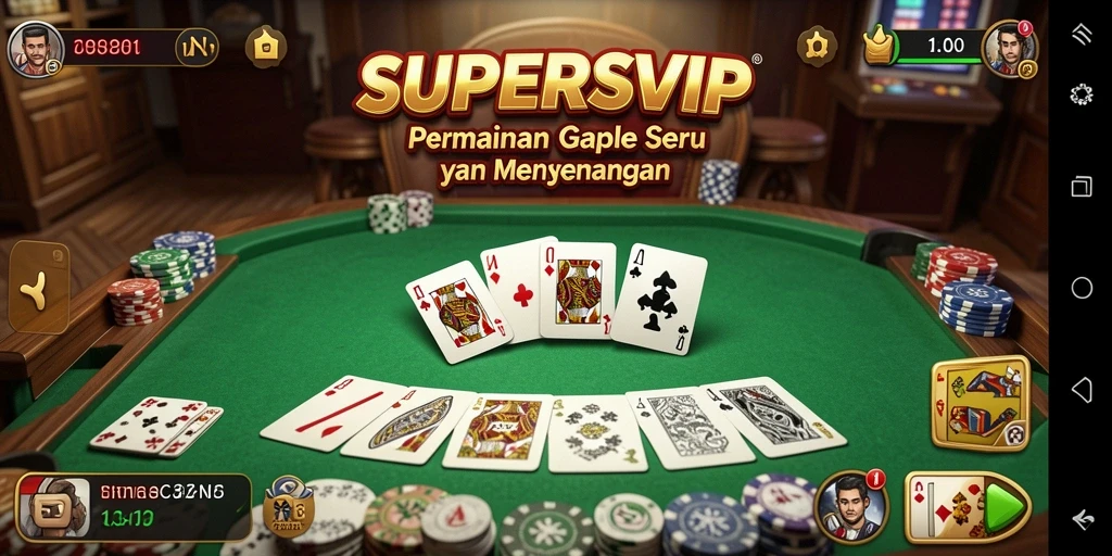 Tampilan permainan Gaple yang seru dan mengasyikkan.