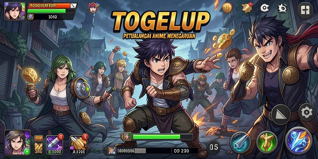 Tampilan gameplay TOGELUP yang memikat dengan karakter anime yang dinamis.