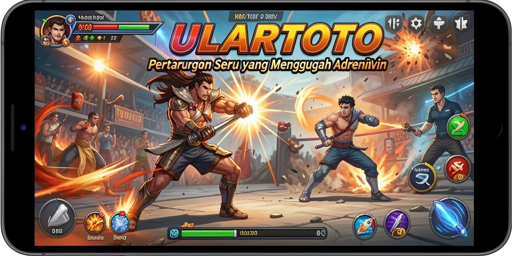 Tangkapan layar ULARTOTO memperlihatkan aksi pertarungan yang mendebarkan.