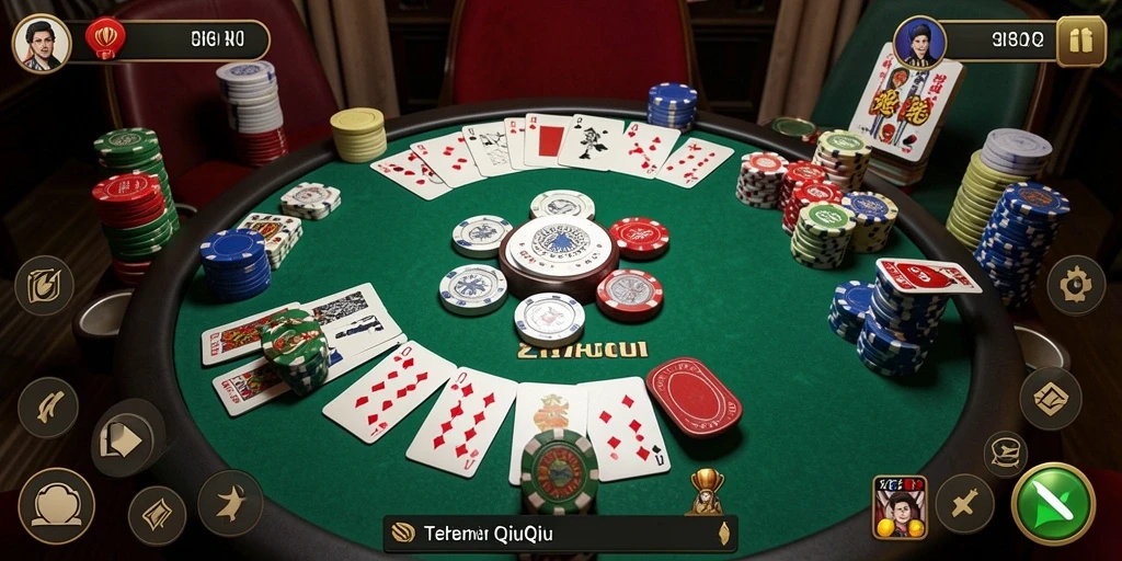 Tampilan gameplay seru dalam permainan QiuQiu ZK9.